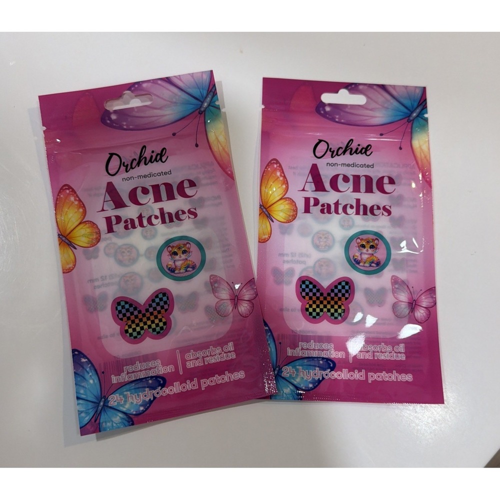Brand New Orchid Acne 2 PK 48 Count Hydrocolloid Pimple Patches Butterfly